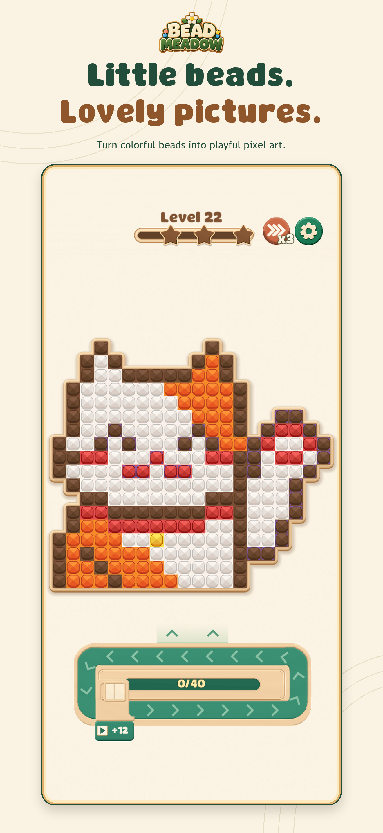 A lucky cat picture made from colorful beads